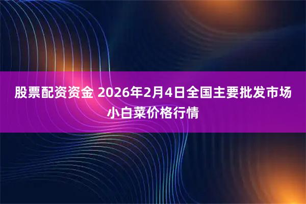 股票配资资金 2026年2月4日全国主要批发市场小白菜价格行情