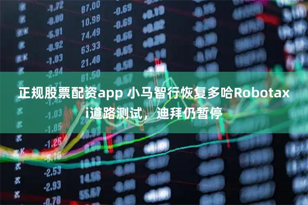 正规股票配资app 小马智行恢复多哈Robotaxi道路测试，迪拜仍暂停